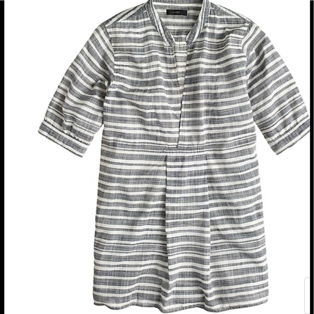 J Crew Black White Stripe Gauze Tunic S